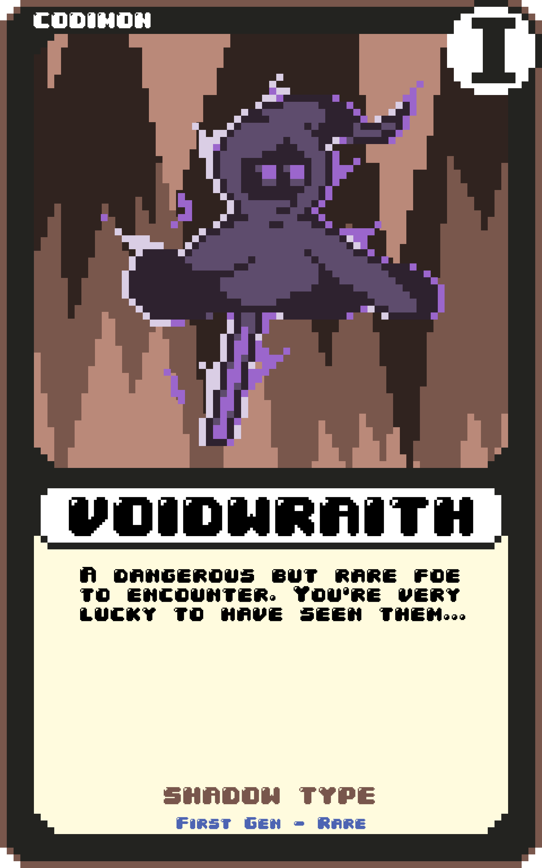 Voidwraith - a rare Shadow element Codimon card