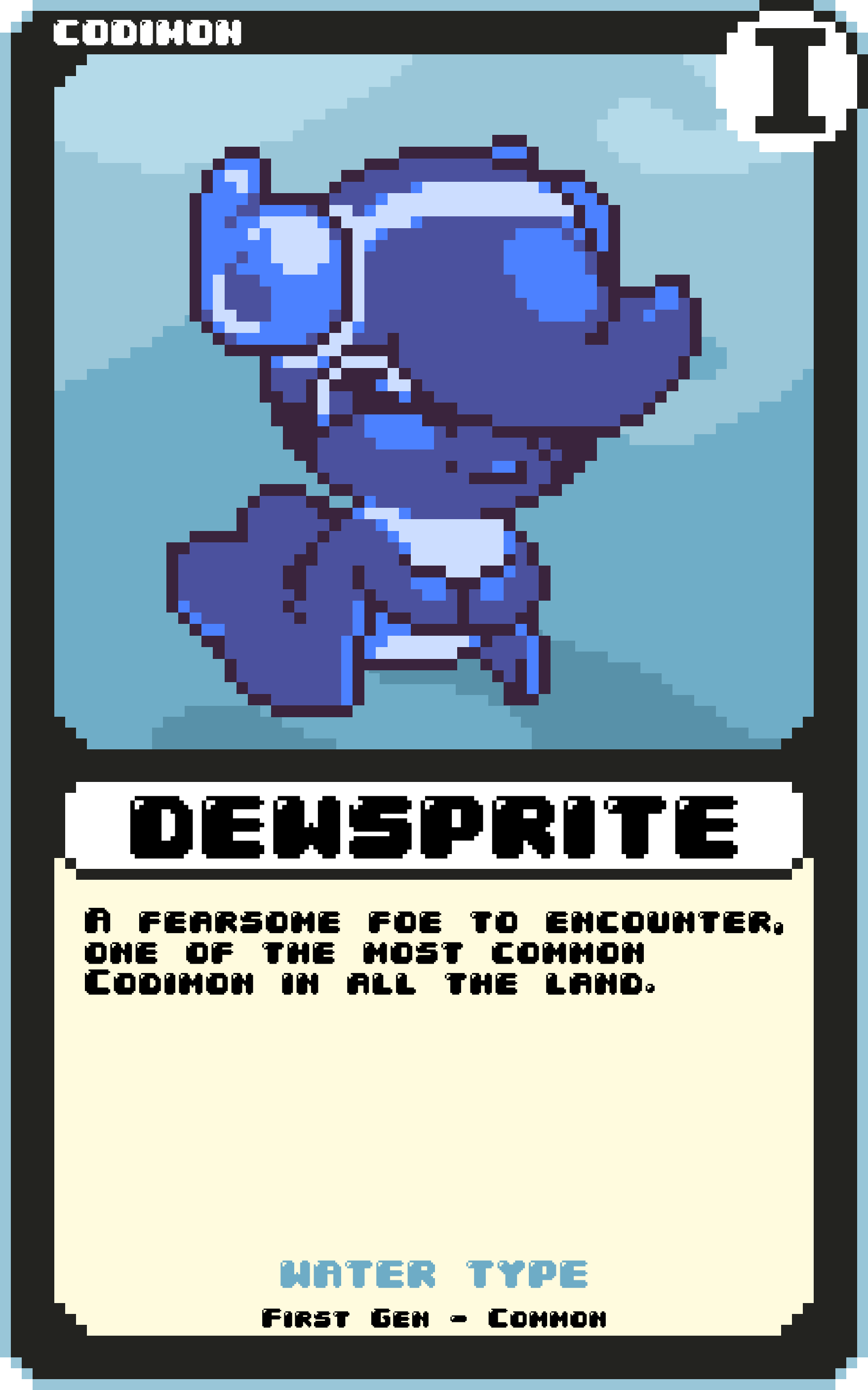 Dewsprite - a Water element Codimon card