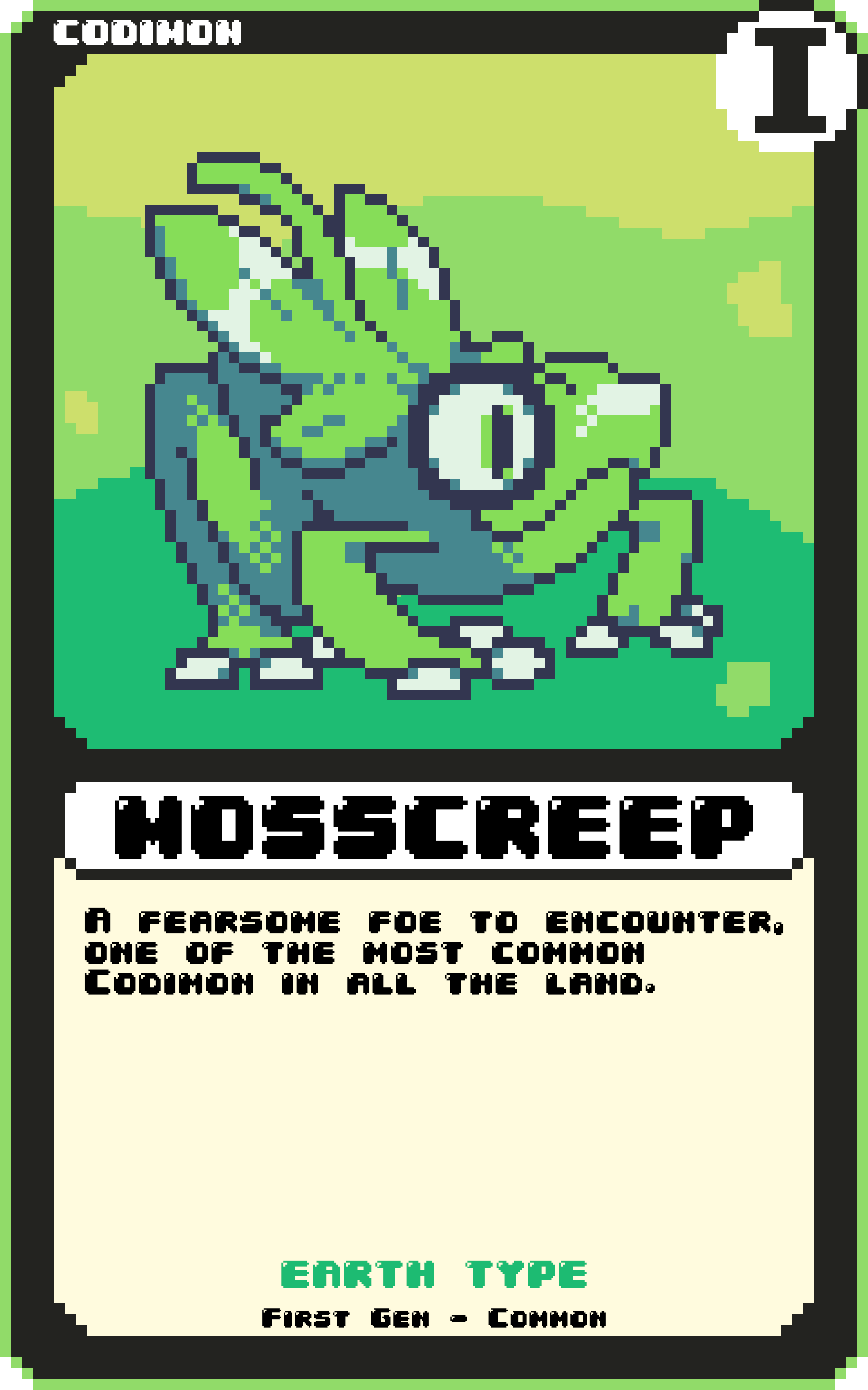 Mosscreep - an Earth element Codimon card